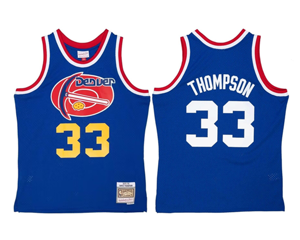 Men's Blue Denver Nuggets #33 David Thompson 1975-76 Mitchell & Ness Swingman Stitched Jersey